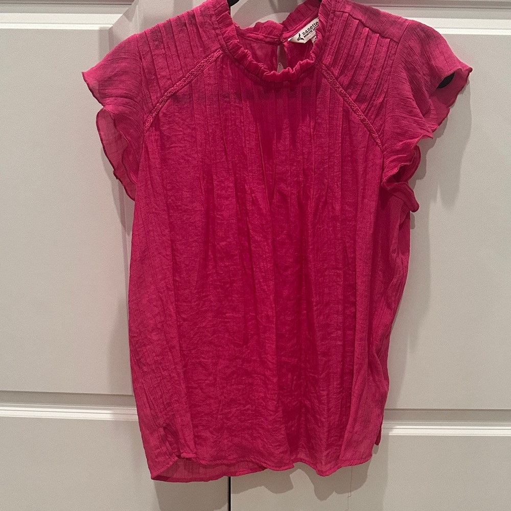 Nanette Lepore Fuchsia Pleated Blouse
